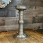Vintage Tall Pewter Pricket Pillar Candle Holder