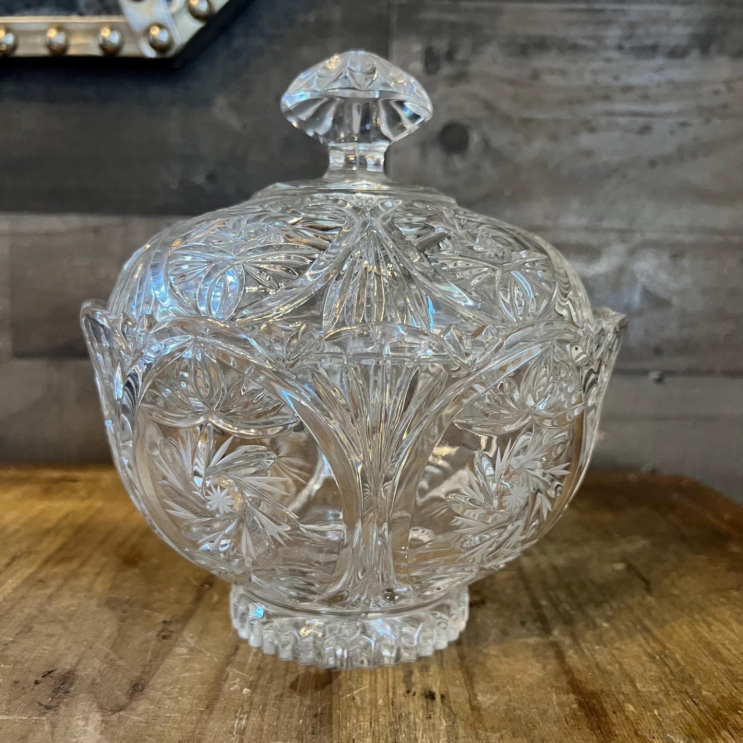 Vintage Large Lidded Crystal Dish