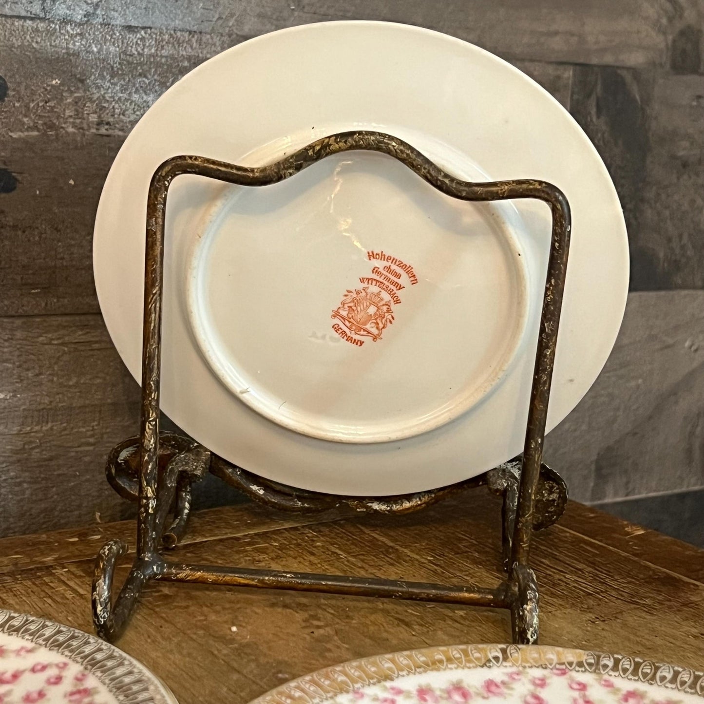 Vintage Hohenzollern Wittelsbach German Bavarian China Pink Gold Floral Small Plates - Set of 5