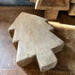 Rustic Hand Carved Wooden Christmas Tree Dough Bowl