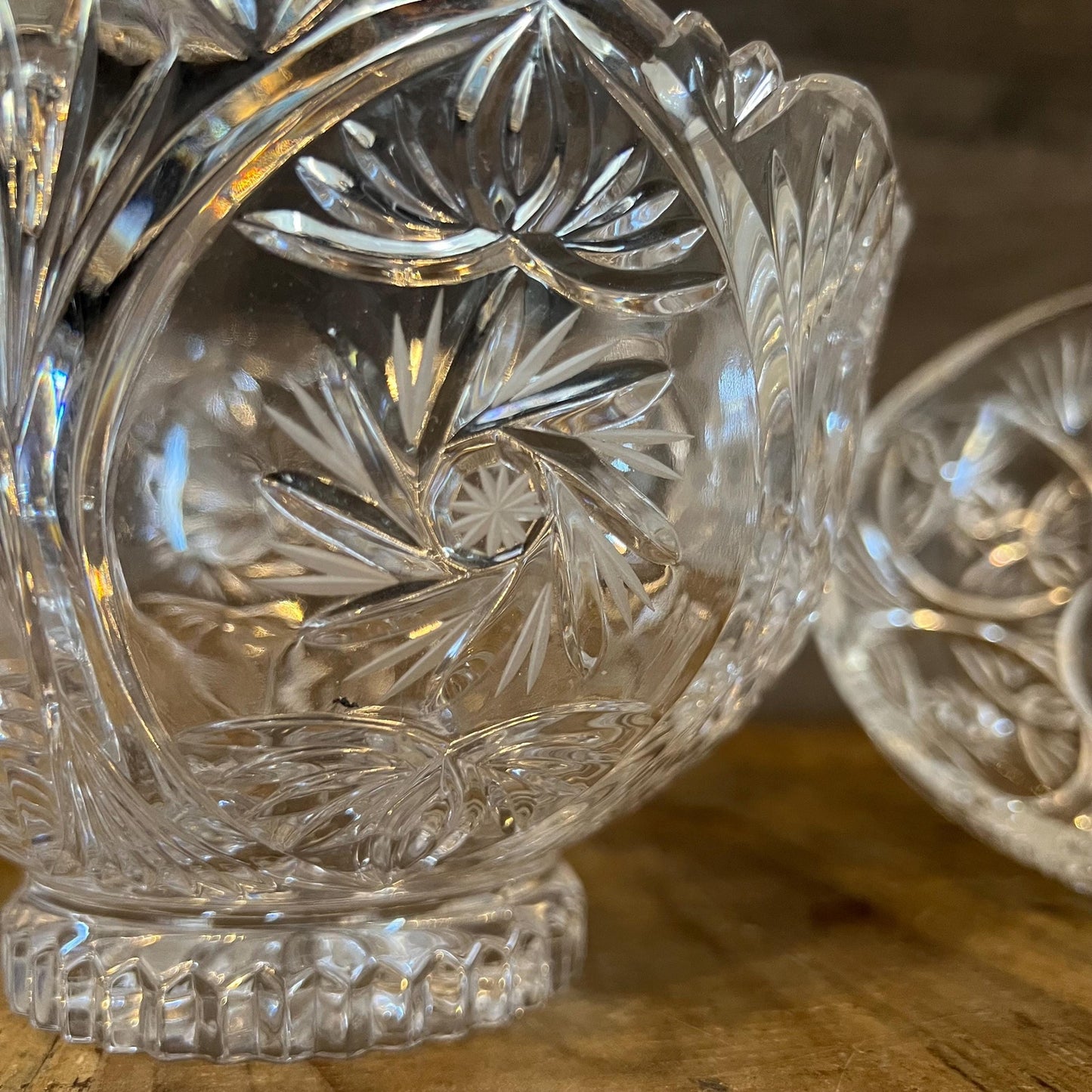 Vintage Large Lidded Crystal Dish