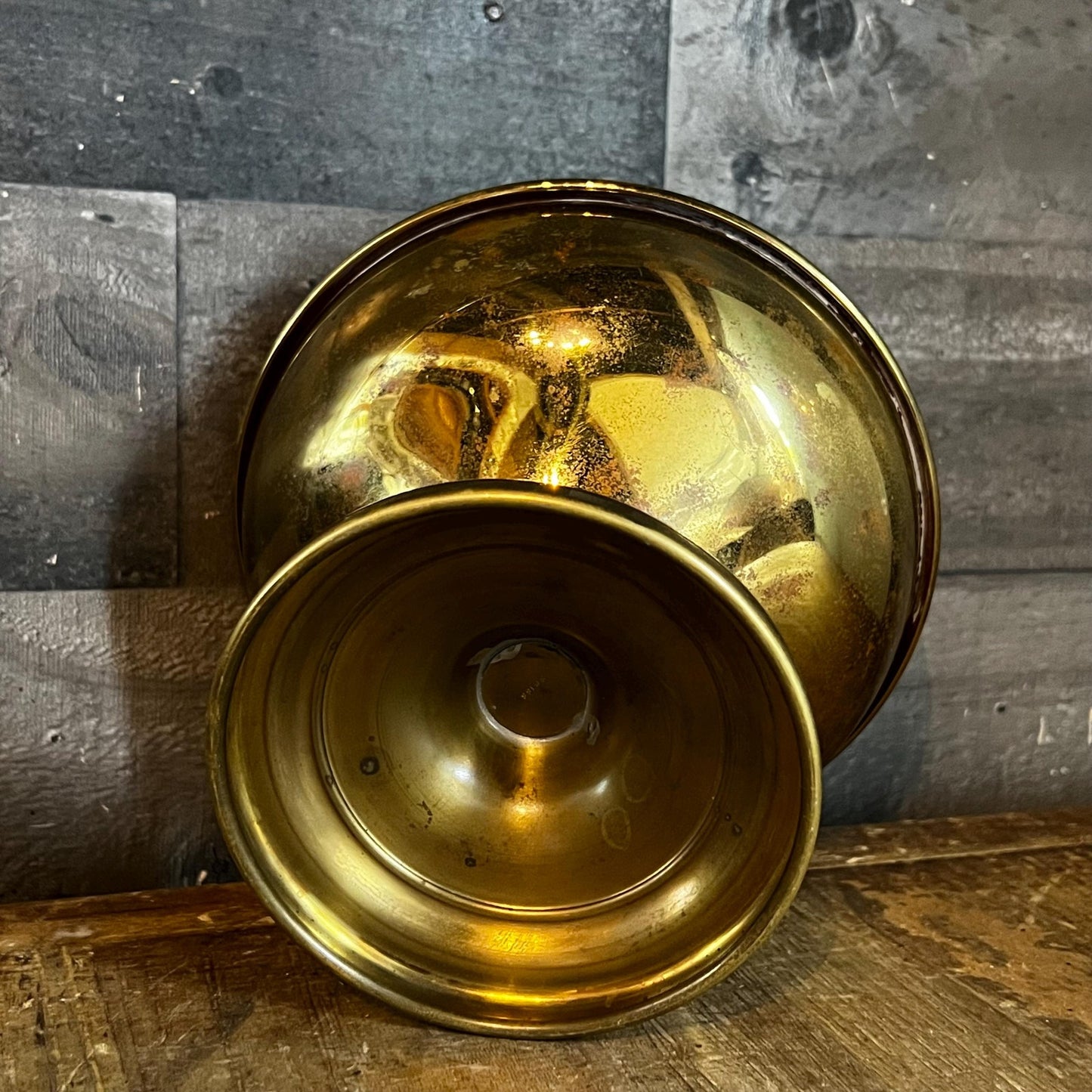 Vintage Brass Compote Pedestal Bowl