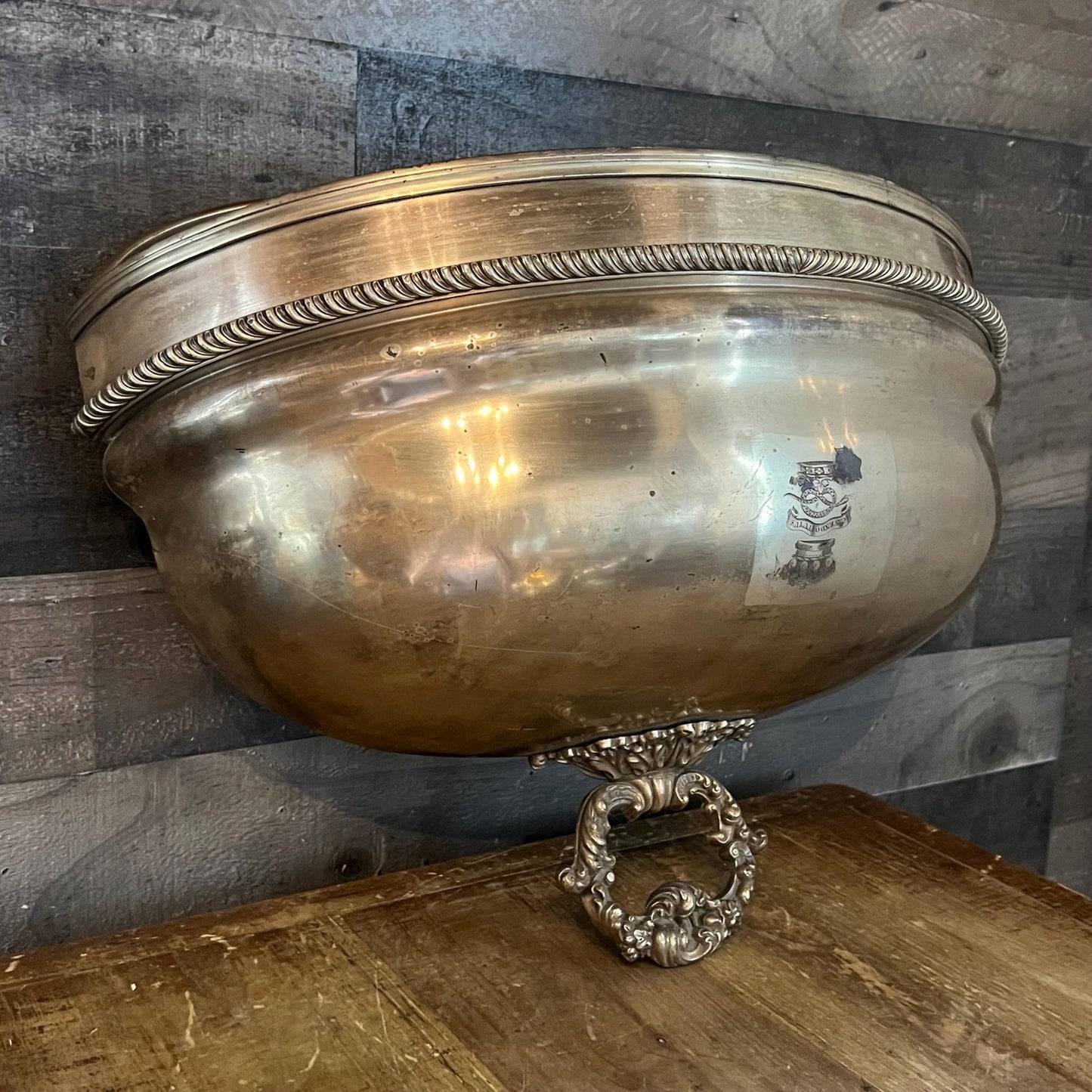 Large Vintage Metal Wall Pocket Planter