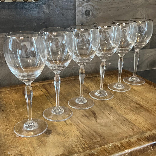 Waterford Crystal Allegra Platinum Wine Glasses - Set of 6