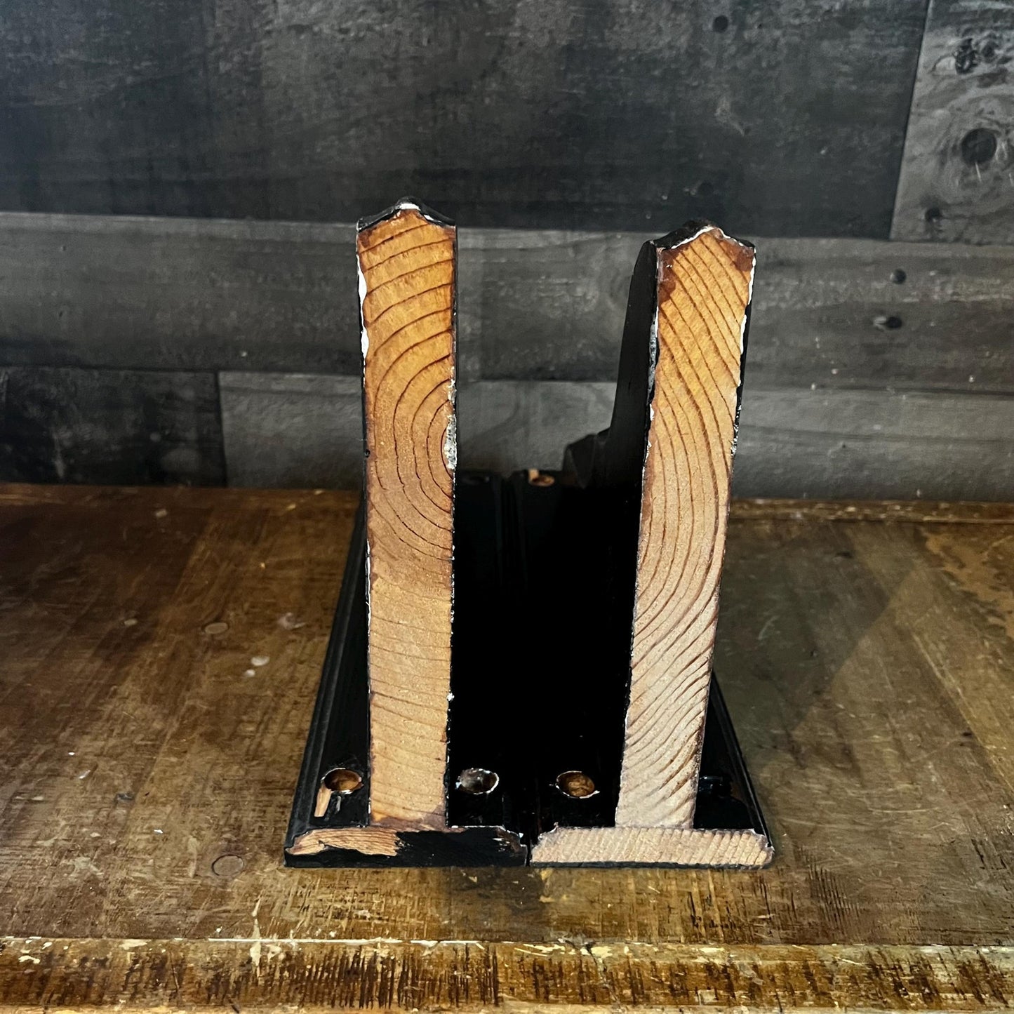 Black Painted Wooden Corbels - Pair