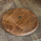 Vintage Round Dolphin Teakwood Cheese Board and Glass Dome