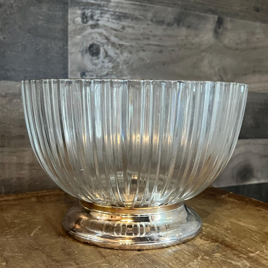 Godinger Crystal Bowl with Silverplated Pedestal Base