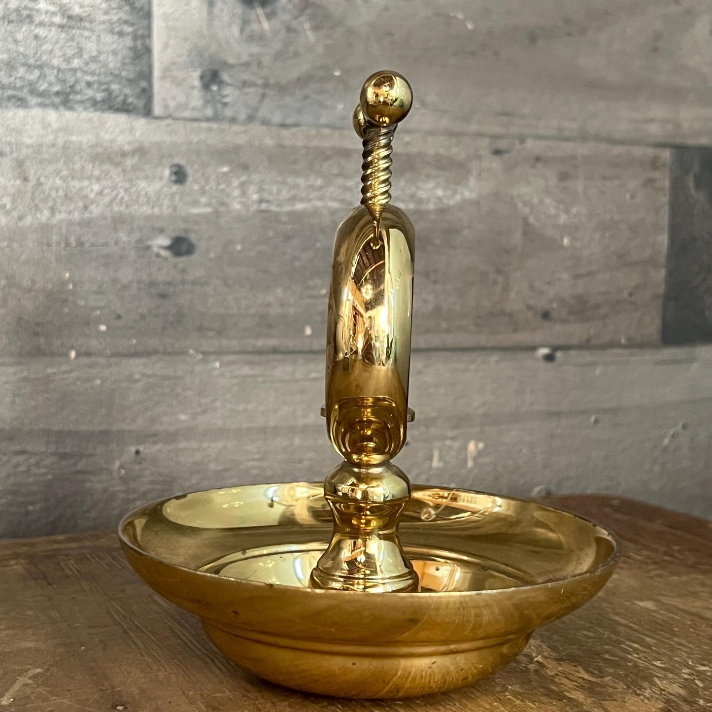 Vintage Brass Nut Cracker with Attached Underbowl