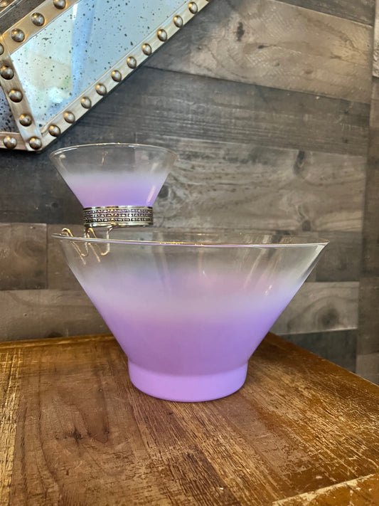 Vintage Blendo glass purple chip and dip bowl