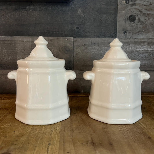 Vintage Pair of Pfaltzgraff Heritage Sugar Bowl With Lid - Small Lidded Jars