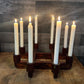 Vintage MCM Wooden 8 Candle Candelabra Candlestick Holder