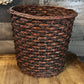 Vintage Brown and Black Woven Wicker Basket