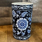 Pier 1 Imports Cobalt Blue and Light Blue Glazed Floral Vase - Utensil Storage - Wood Spoon Organizer
