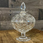 Vintage Small Crystal Pedestal Lidded Candy Dish