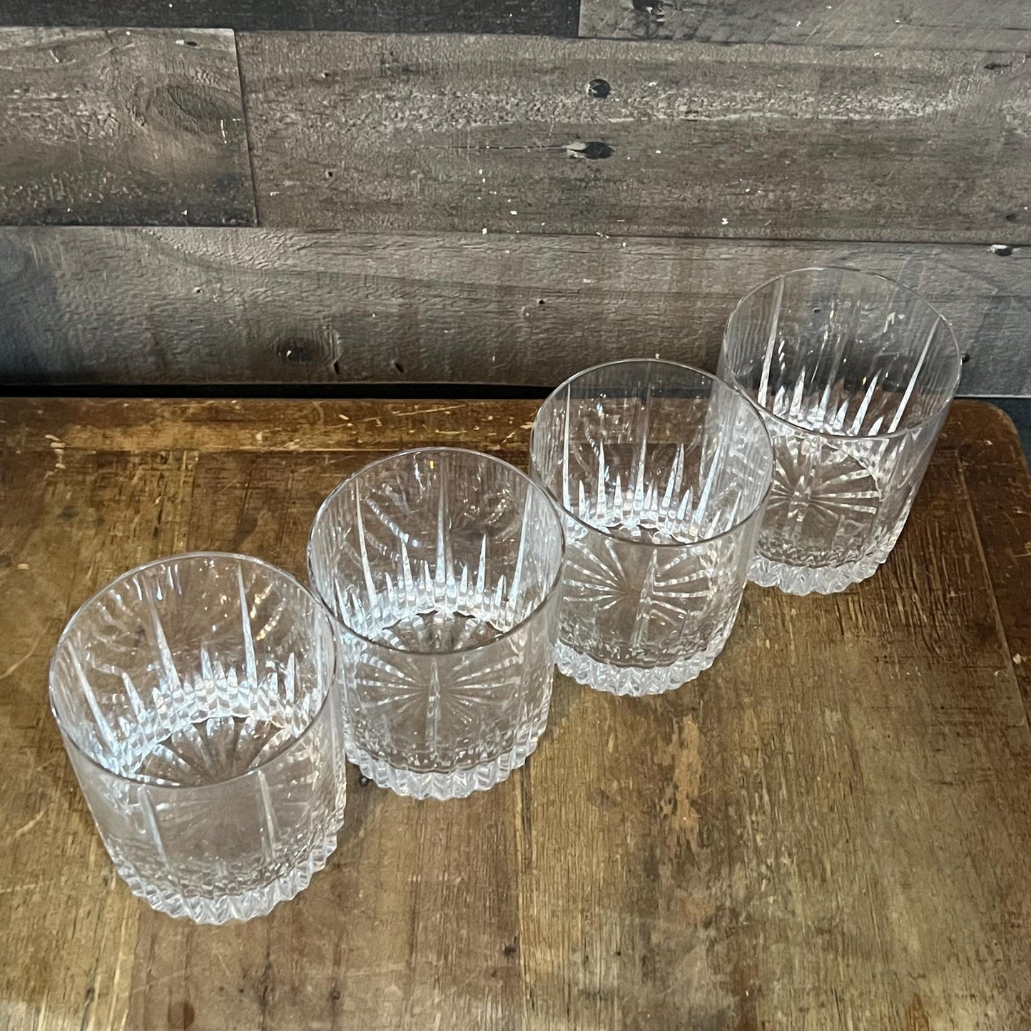 Vintage Mikasa Crystal Arctic Lights Double Old Fashioned Rocks Glasses - Set of 4