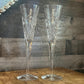 Tall Pair of Crystal Champagne Fluted Glasses