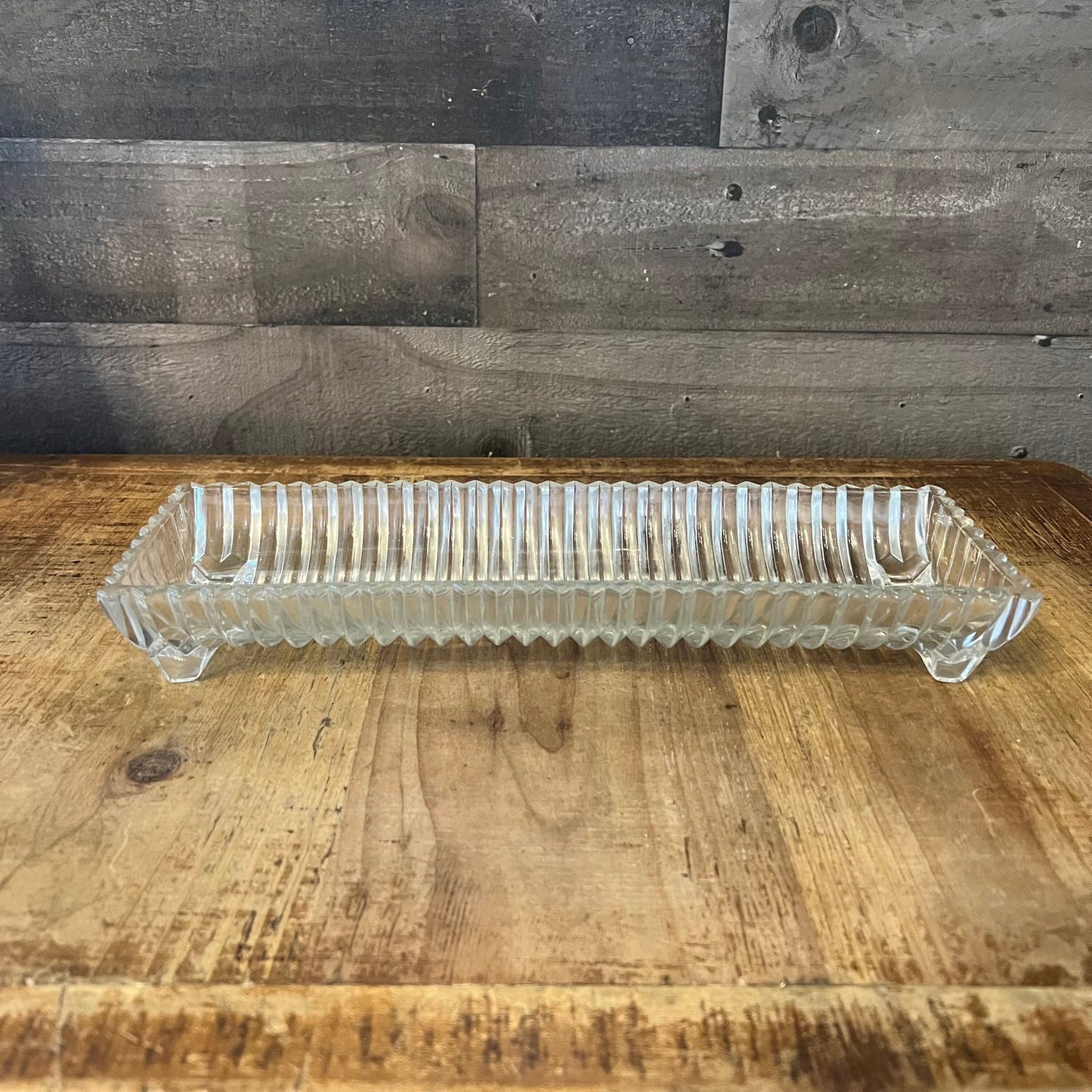 Vintage Heisey Ridgeleigh Ribbed Sawtooth Cracker Tray