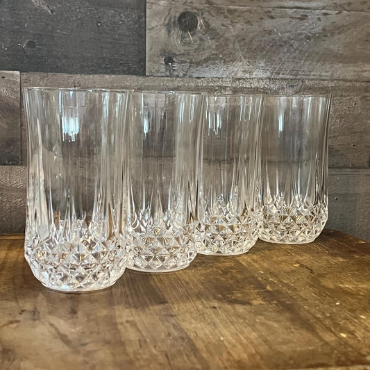 Cristal D’Arques Durand Longchamp Clear Highball Glass Tumblers