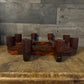 Vintage MCM Wooden 8 Candle Candelabra Candlestick Holder
