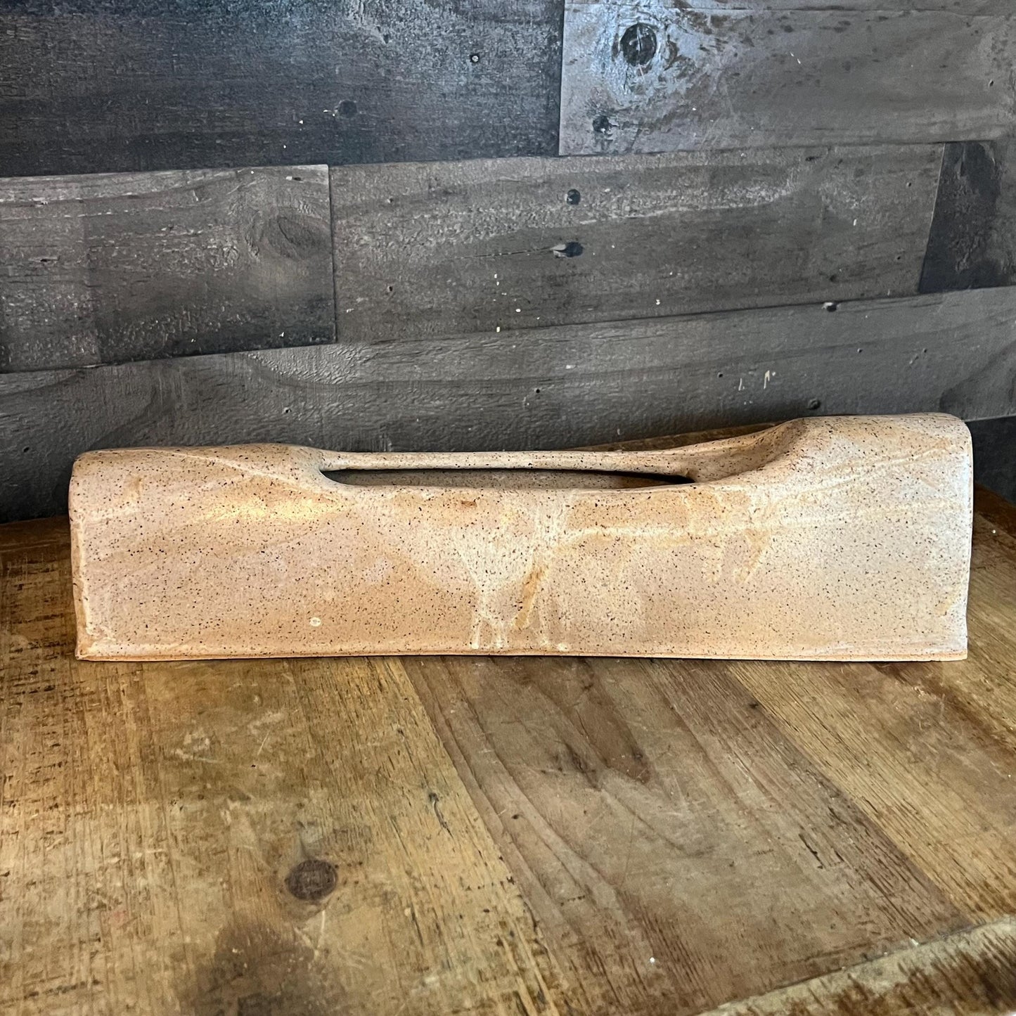 Neutral Beige Tone Pottery Planter Vessel - Vase