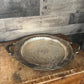 Vintage Handled Round Silverplated Serving Tray