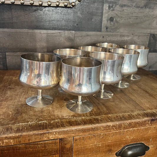 AVM Sterling Silver Mexico D.F. Short Stem Wine Goblets - Set of 8