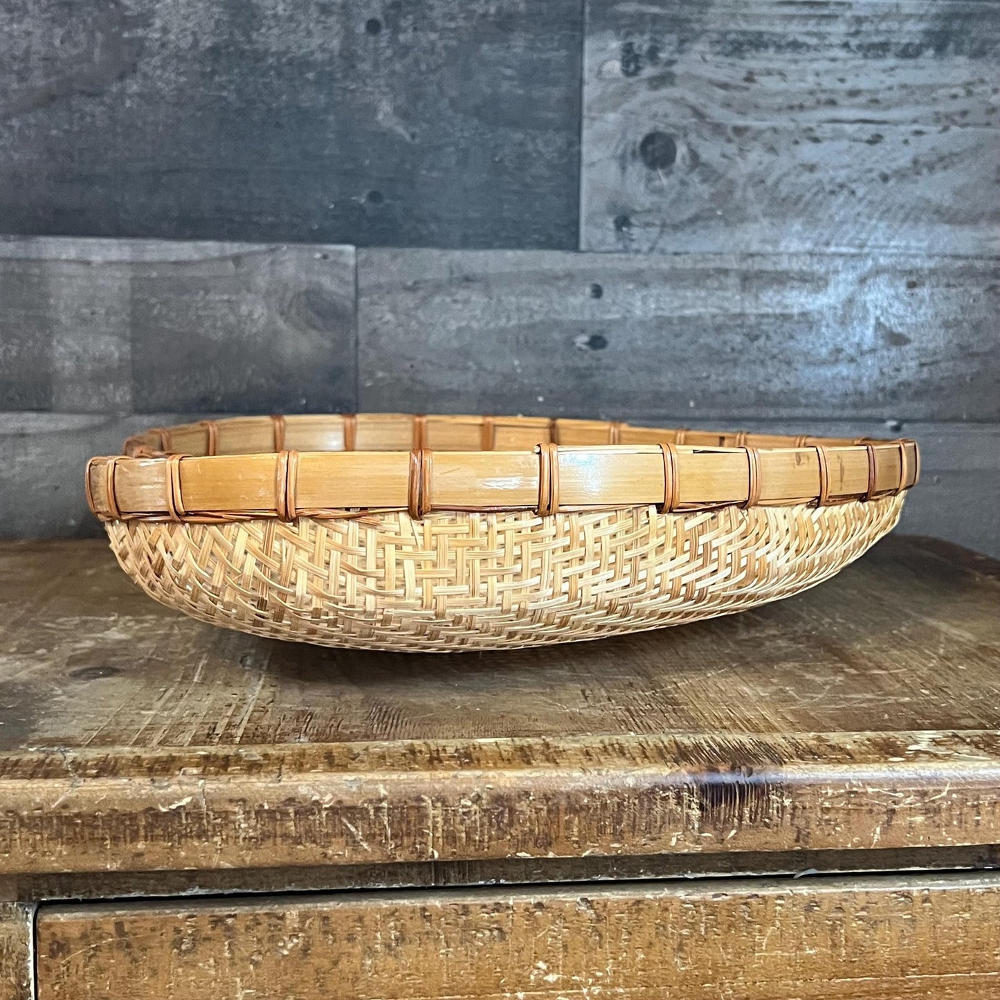 Vintage Heart Shaped Woven Wicker Strainer Basket