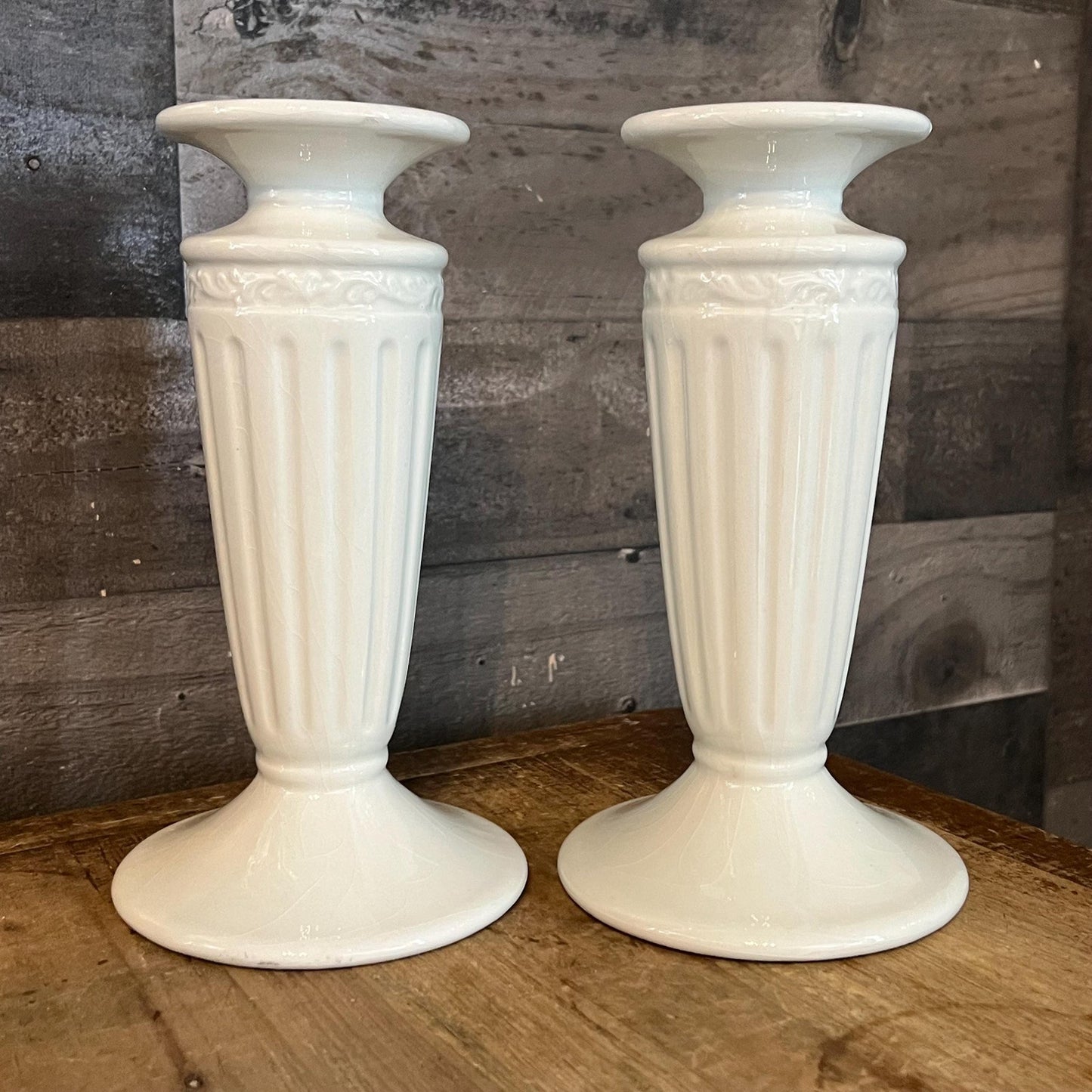Vintage Mikasa Italian Countryside Earthenware Candlestick Holders - Pair