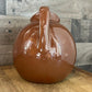 Vintage Hall Pottery Brown Handled Round Bubbly Pitcher