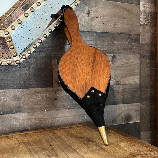 Vintage Johnny Beard Company Bellows - Pennsylvania Pine Bellows - Black Suede Trim Bellows with Brass Nailhead