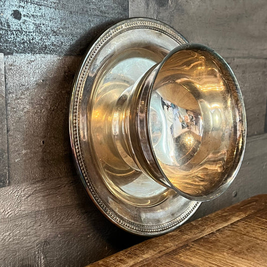Vintage Oneida Silverplated Bowl with Attached Plate