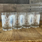 Vintage Set of 4 Royal USA Currier and Ives Blue Juice Glasses - Short Tumblers