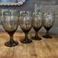 Vintage Libbey Brown Glass Premier Water Goblets - Iced Tea Glasses - Set of 4