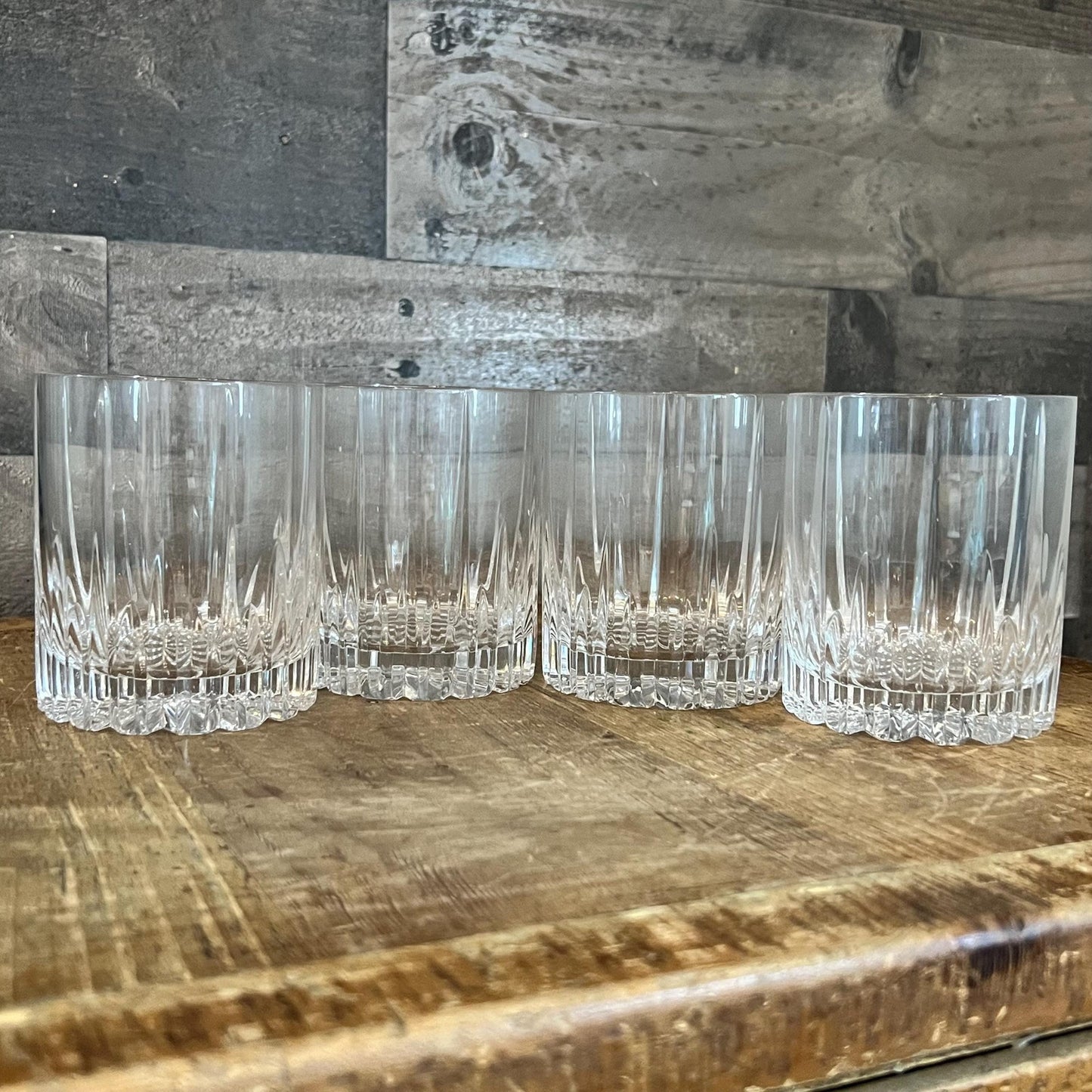 Vintage Mikasa Crystal Arctic Lights Double Old Fashioned Rocks Glasses - Set of 4