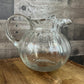 Clear Glass Ribbed Bubble Handled Pitcher