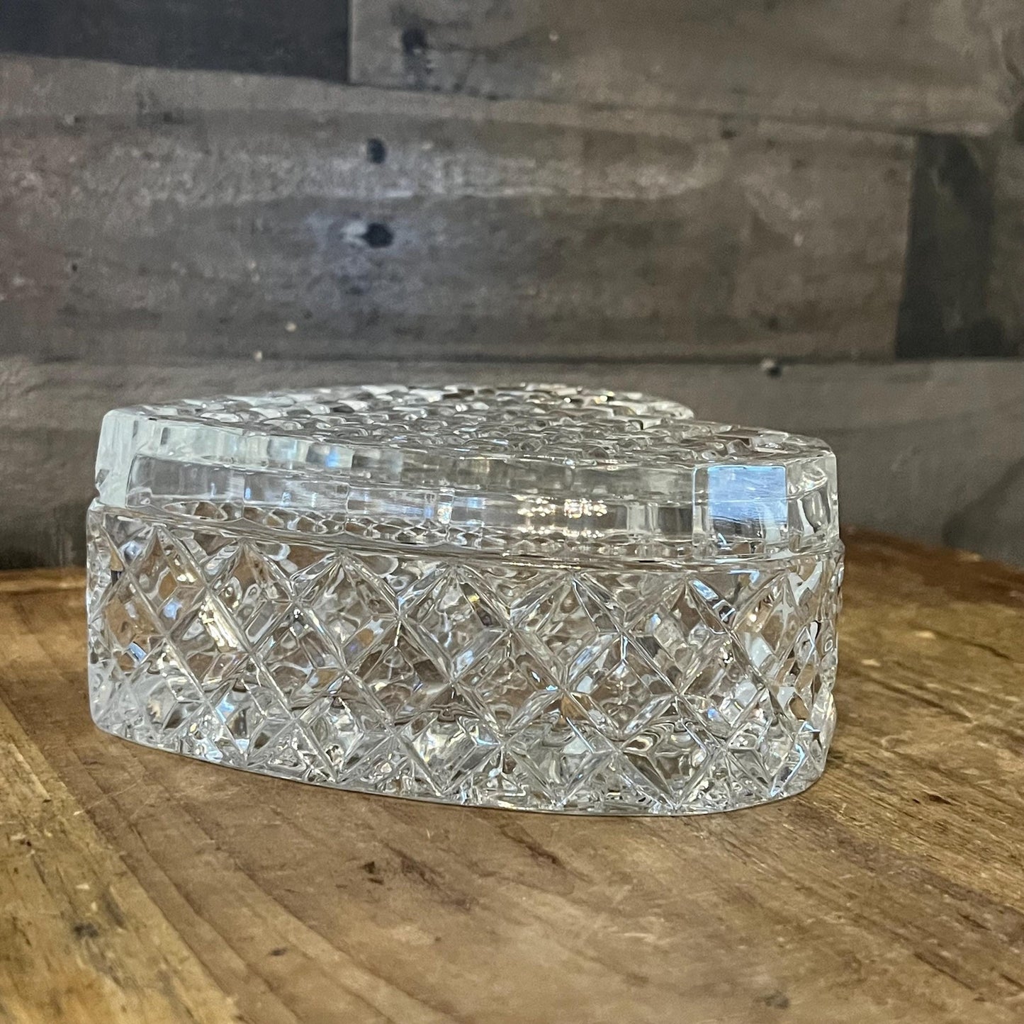 Crystal Heart Shaped Lidded Trinket Box - Candy Dish