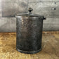 Silverplated Hinged Lid Tea Caddy with Floral Accents