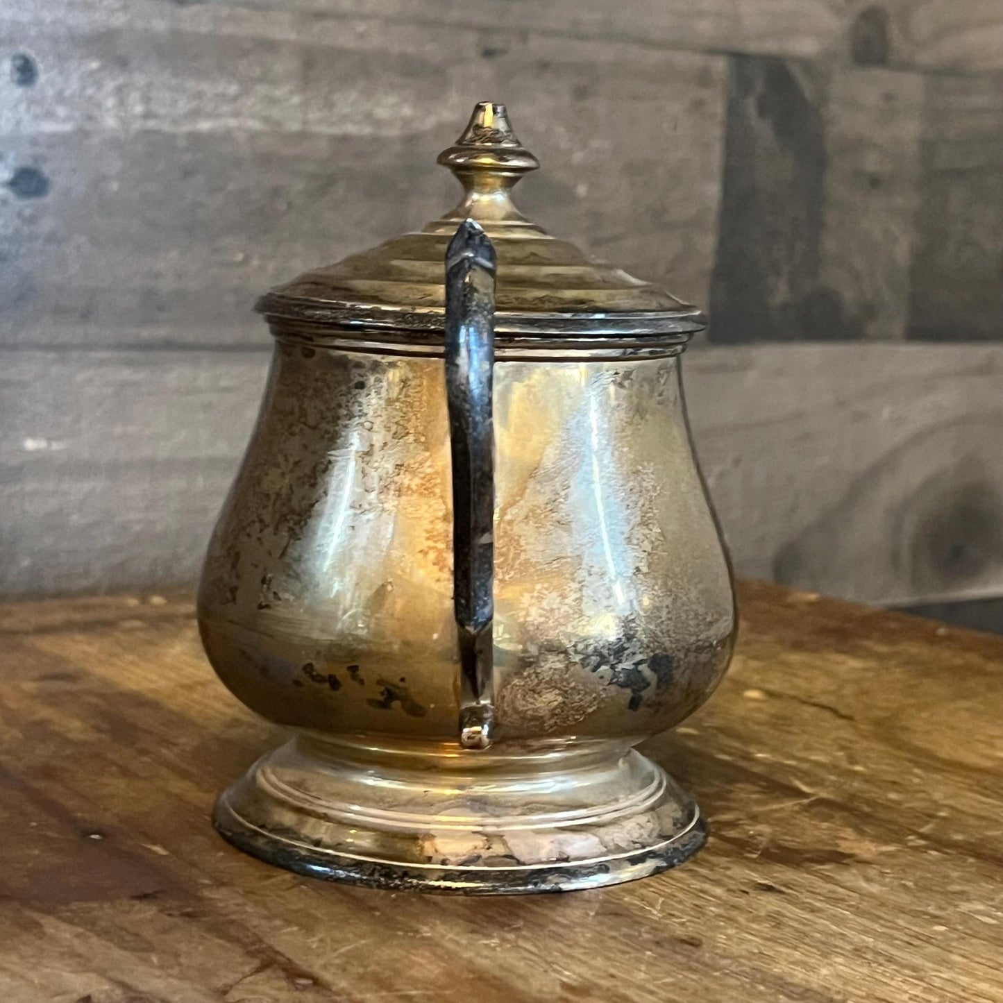 Vintage WA Silverplated Double Handled Lidded Sugar Bowl - Made in India