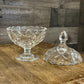 Vintage Small Crystal Pedestal Lidded Candy Dish