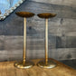 Victoria Hagen Brass Tone Pillar Candle Holders - Pair