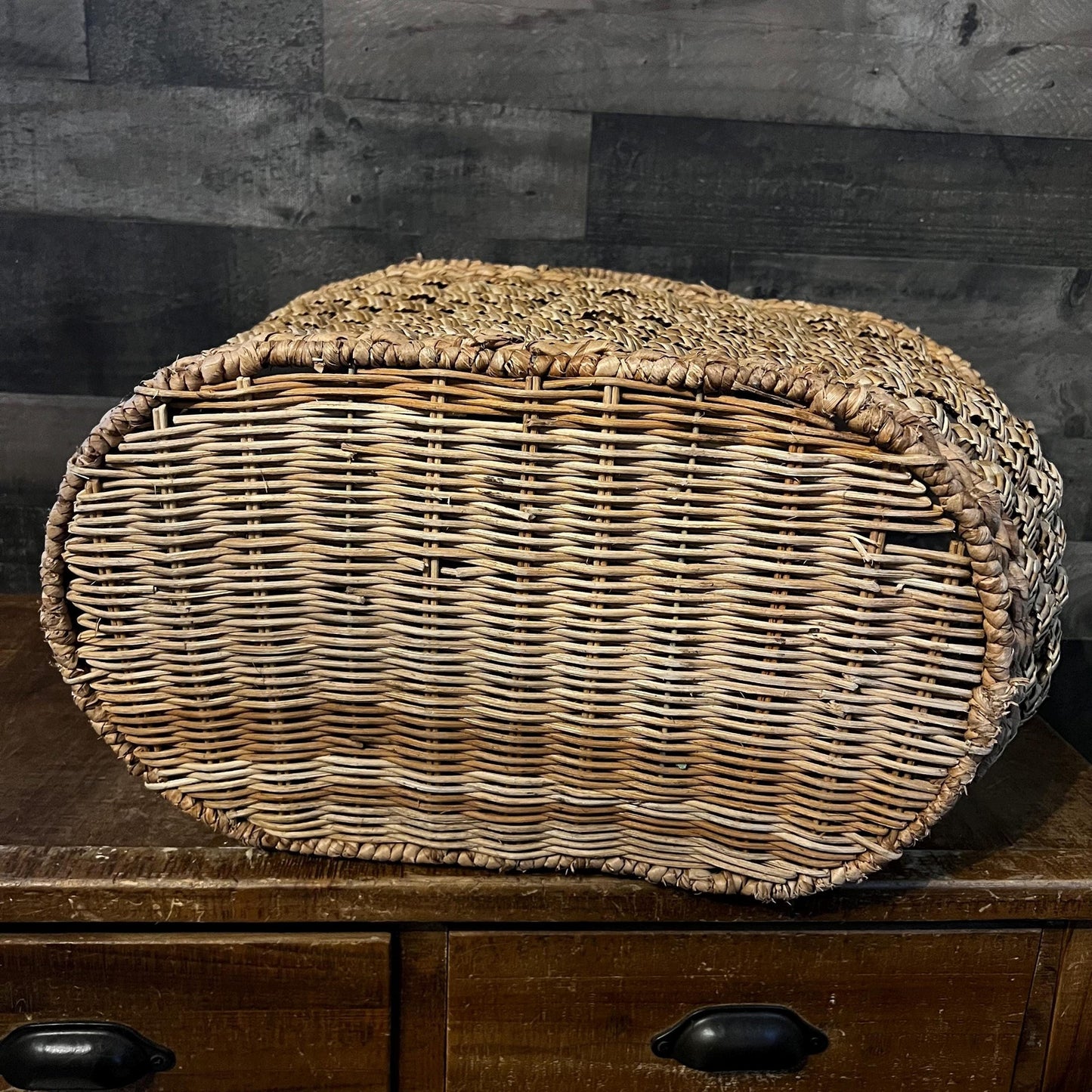 Vintage Large Woven Handled Basket