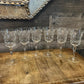 Vintage Set of 6 Floral and Ivy Etched Crystal Long Stem Wine Glasses