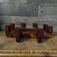 Vintage MCM Wooden 8 Candle Candelabra Candlestick Holder