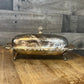 Vintage WM A Rogers Footed Silverplated Rectangular Lidded Butter Stick Holder with Glass Insert