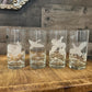 Vintage Set of 4 Etched Bird Hand Crafted Smith Glasses - Juice Glasses - Tall Tumblers