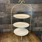 Gold Tone 3 Tier Plate Rack - Pie Rack - Dessert Stand