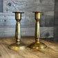 Vintage Brass Candlestick Holders - Pair