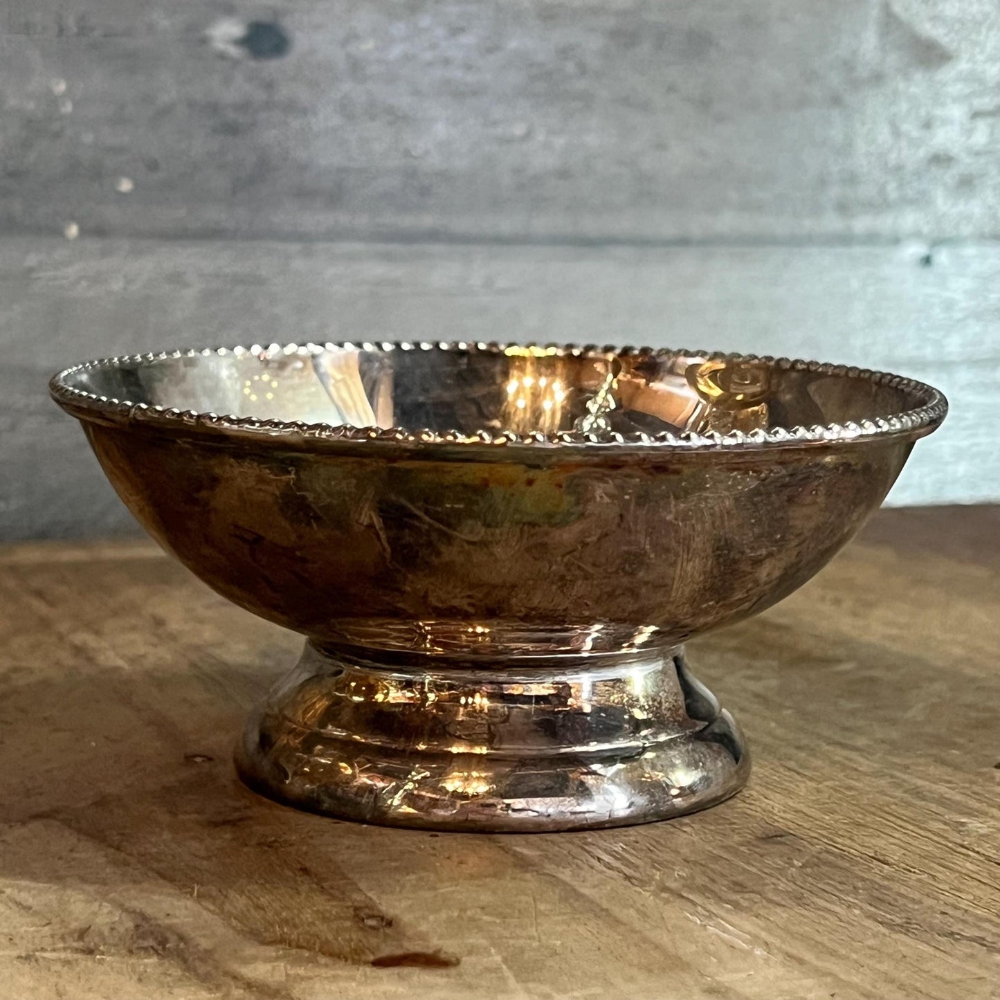 Vintage Silverplated Galleon Petite Pedestal Compote Bowl