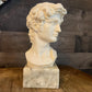 Vintage David Michelangelo Bust Greek Roman Sculpture on Marble Pedestal by G. Carusi