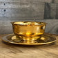 Vintage Tudor Oneida Brass Gold Tone Bowl with Attached Underplate